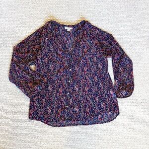 J Crew Mercantile long sleeve floral blouse, Size M